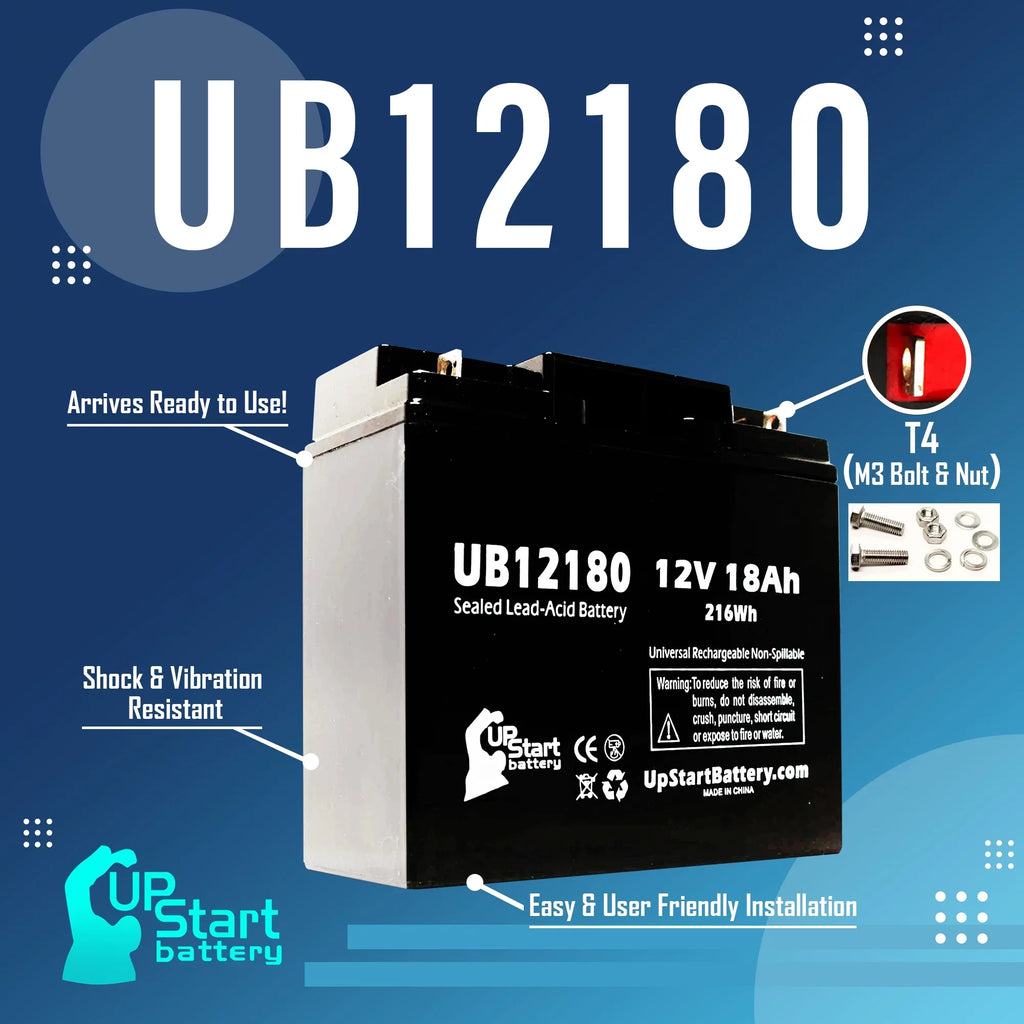 3x Pack - matching CSB BATTERY OF AMERICA GP12170B1 Battery - Replacement UB12180 Universal Sealed Lead Acid Battery (12V, 18Ah, 18000mAh, T4 Terminal, AGM, SLA)