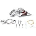 Krator Motorcycle Chrome Spike Air Cleaner Intake Filter appropriate with Harley-Davidson CVO Custom Applications