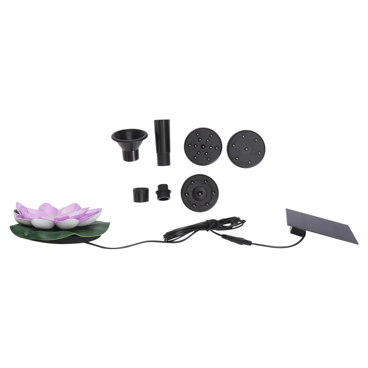 Gongxipen 1 Set Lotus Solar Fountain Outdoor Waterscape Fountain Pond Floating Fountain