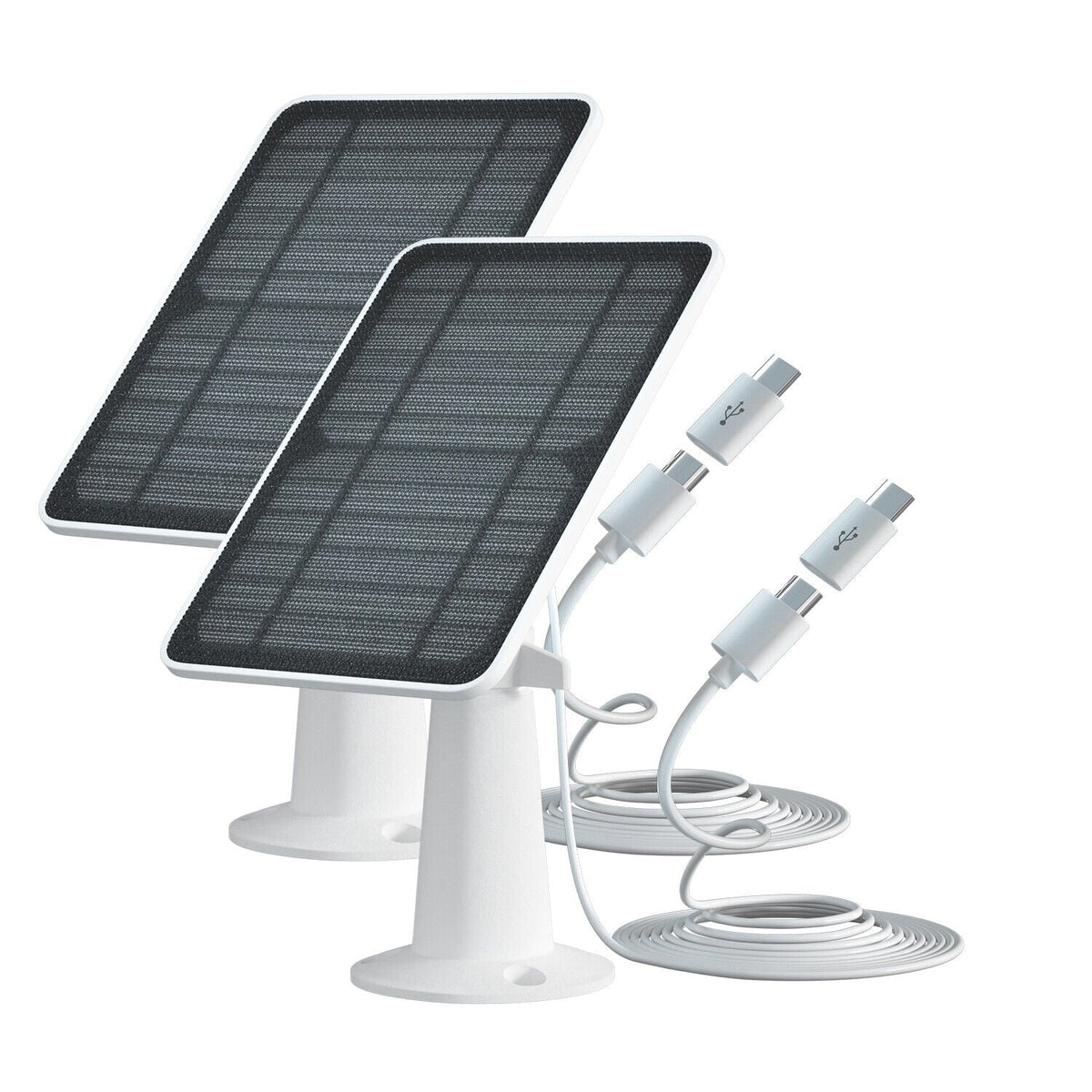 2Pack Solar Panels for security camera,eufy solar panel charger,5V 4W Solar Panel Kit for Eufy Eufycam Cam Rechargeable Battery Surveillance Cam Micro USB Type-C Port