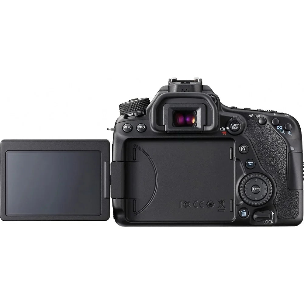 EOS 80D 24.2 MP CMOS Digital SLR Camera (Body) + Accessory Bundle 64GB SDXC Memory + DSLR Photo Bag + Wide Angle Lens + 2x Telephoto Lens + Flash + Remote + Tripod & More