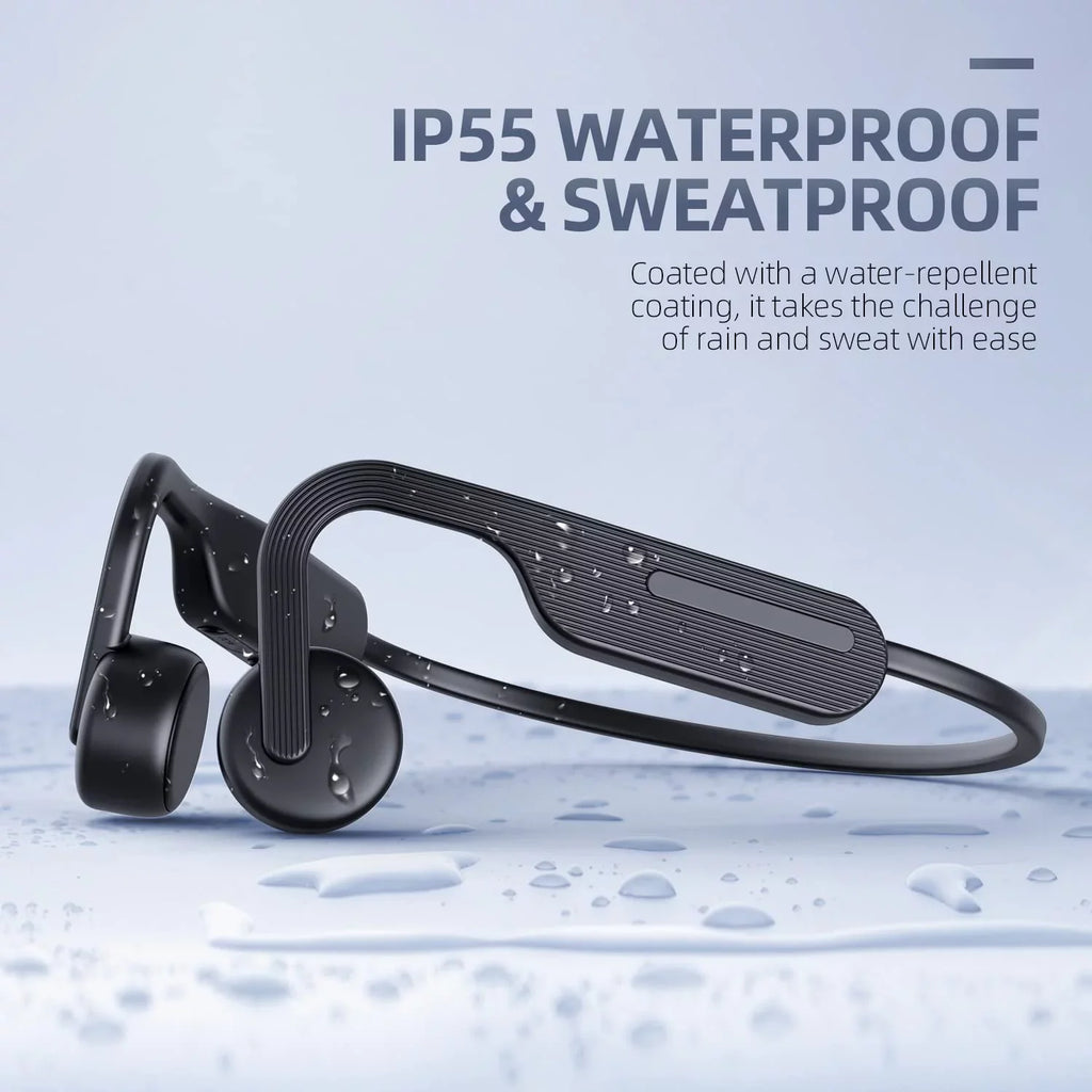 Bone Conduction Headphones, Open Ear Headphones, Bluetooth 5.0 Sports Wireless Earphones, Sweat immune Headset for Running, Cycling, Hiking, Driving