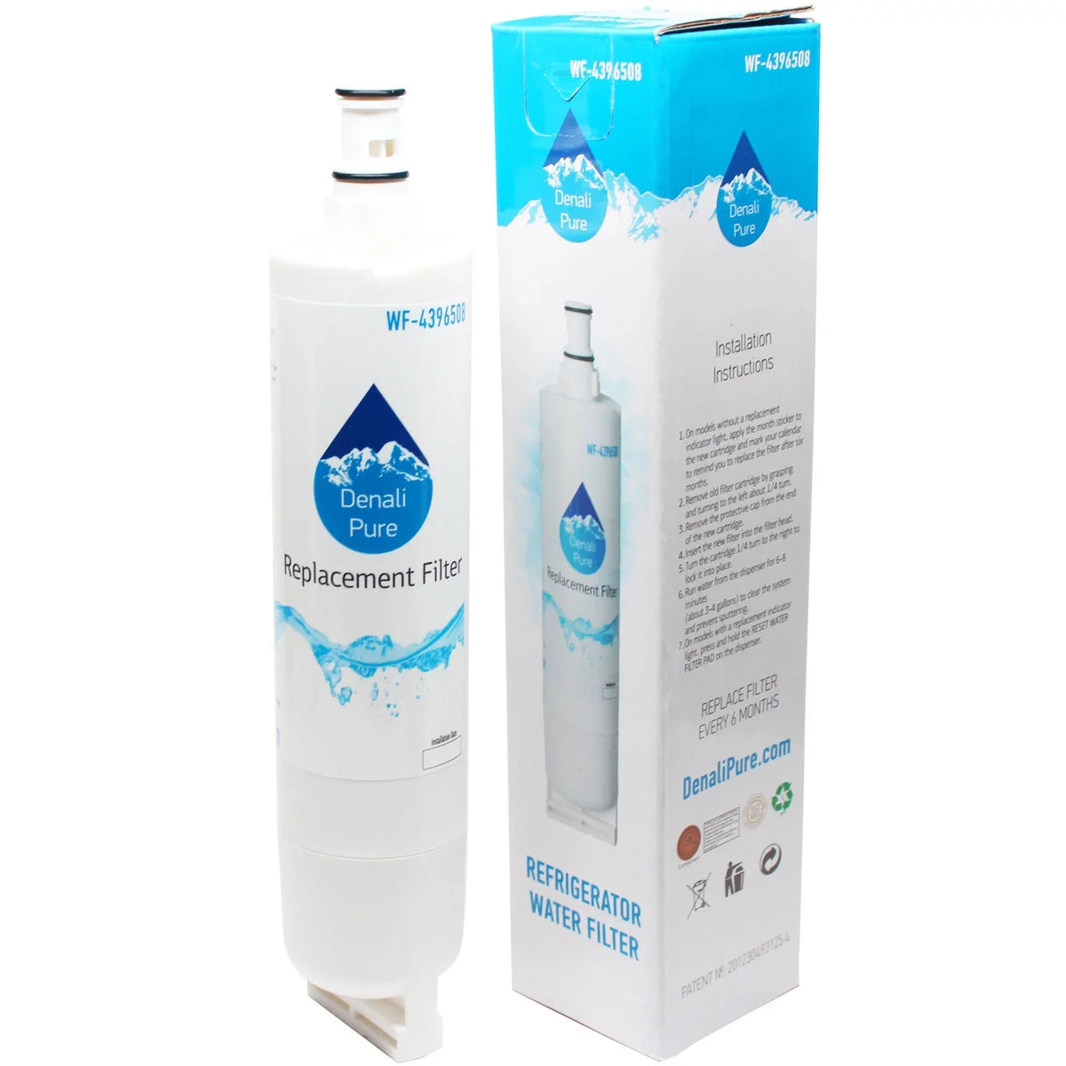 3-Pack Replacement for Whirlpool ED2VHGXML10 Refrigerator liquid Filter - suitable with Whirlpool 4396508, 4396510 Fridge liquid Filter Cartridge - Denali Pure Brand