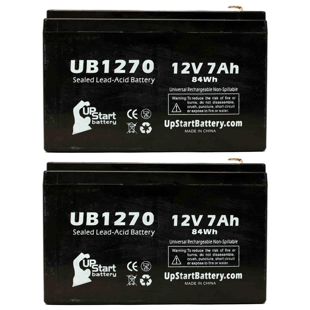 2x Pack - suitable APC BACK-UPS PRO 420 BP420SC Battery - Replacement UB1270 Universal Sealed Lead Acid Battery (12V, 7Ah, 7000mAh, F1 Terminal, AGM, SLA) - Includes 4 F1 to F2 Terminal Adapters