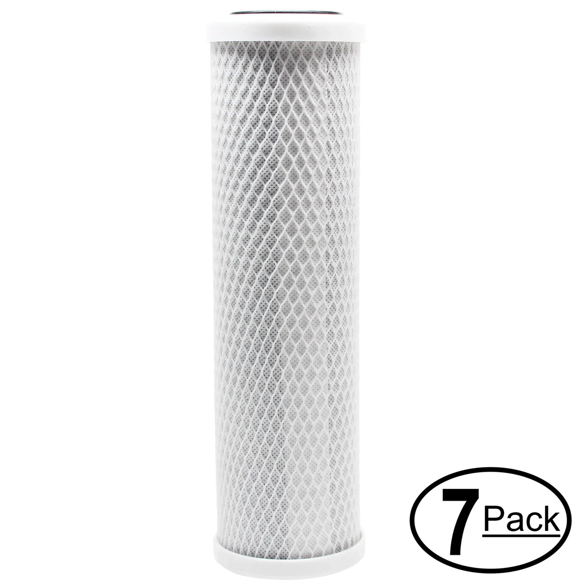 7-Pack Replacement for MaxWater 101074 Activated Carbon Block Filter - Universal 10 inch Filter for MaxWater 6 stage 50 gpd ph alkaline reverse osmosis moisture System - Denali Pure Brand