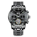 POEDAGAR Business Watch Men Automatic Mechanical Tourbillon Watch Luxury Fashion Stainless Steel Sport Watches Relogio Masculino