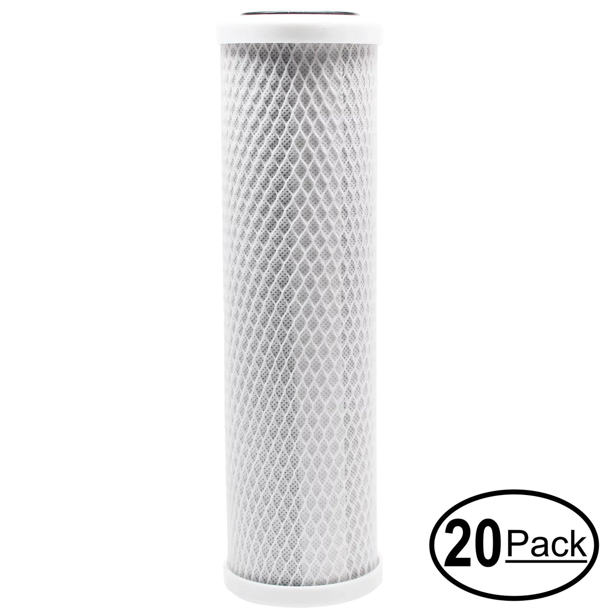 20-Pack Replacement for AMI AAA-755 Activated Carbon Block Filter - Universal 10 inch Filter for AMI AAA Series 5 Stage Home Reverse Osmosis System - Denali Pure Brand