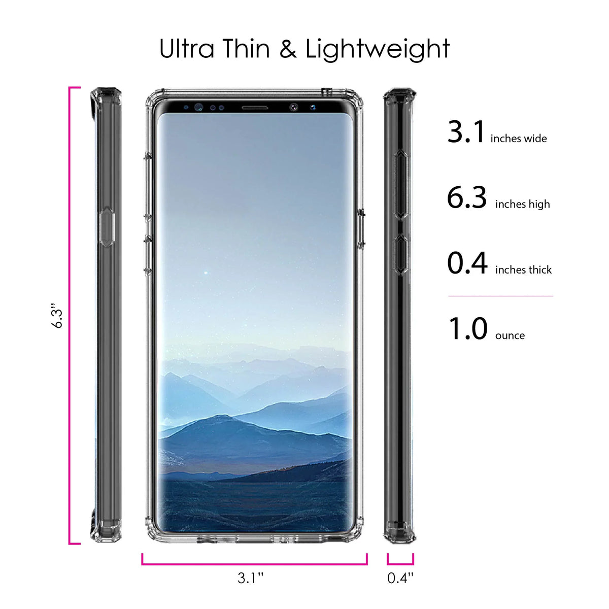 DistinctInk Clear Shockproof Hybrid Case for  Galaxy Note 9 - TPU Bumper, Acrylic Back, Tempered Glass Screen Protector - Walk By Faith Not By Sign - Sneakers