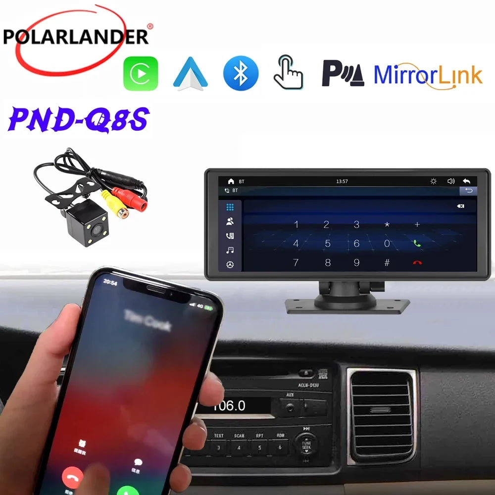 Polarlander Wireless  Carplay Car Stereo GPS Navigation, 9.3 Inch Touch Car Play Screen Audio Car Radio Receiver with Android Auto, Bluetooth,Backup Camera, Recorder AUX, TF, Multimedia Player