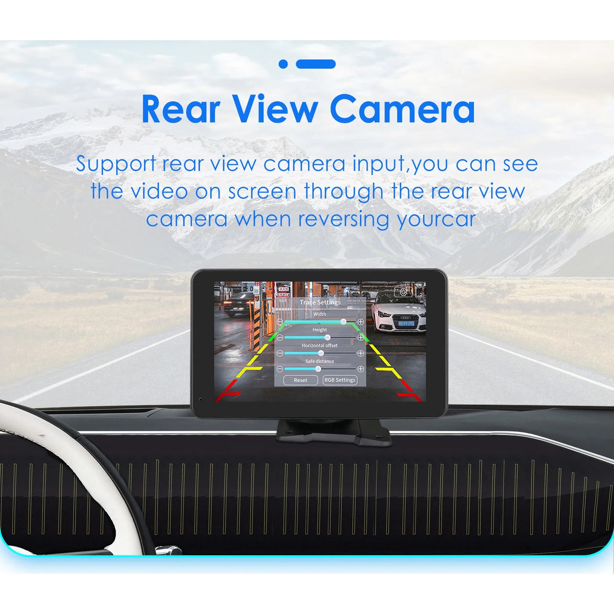 GPS Navigation  Carplay AUX FM Car Radio Stereo Head Unit 7" Touchscreen 360° Adjustable Portable Mirror Link Android Auto Monitor Player