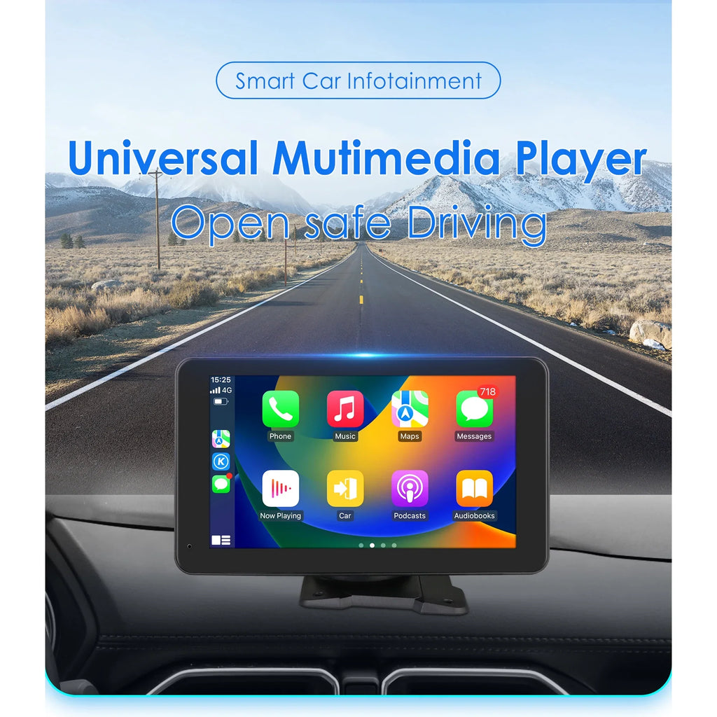 GPS Navigation  Carplay AUX FM Car Radio Stereo Head Unit 7" Touchscreen 360° Adjustable Portable Mirror Link Android Auto Monitor Player