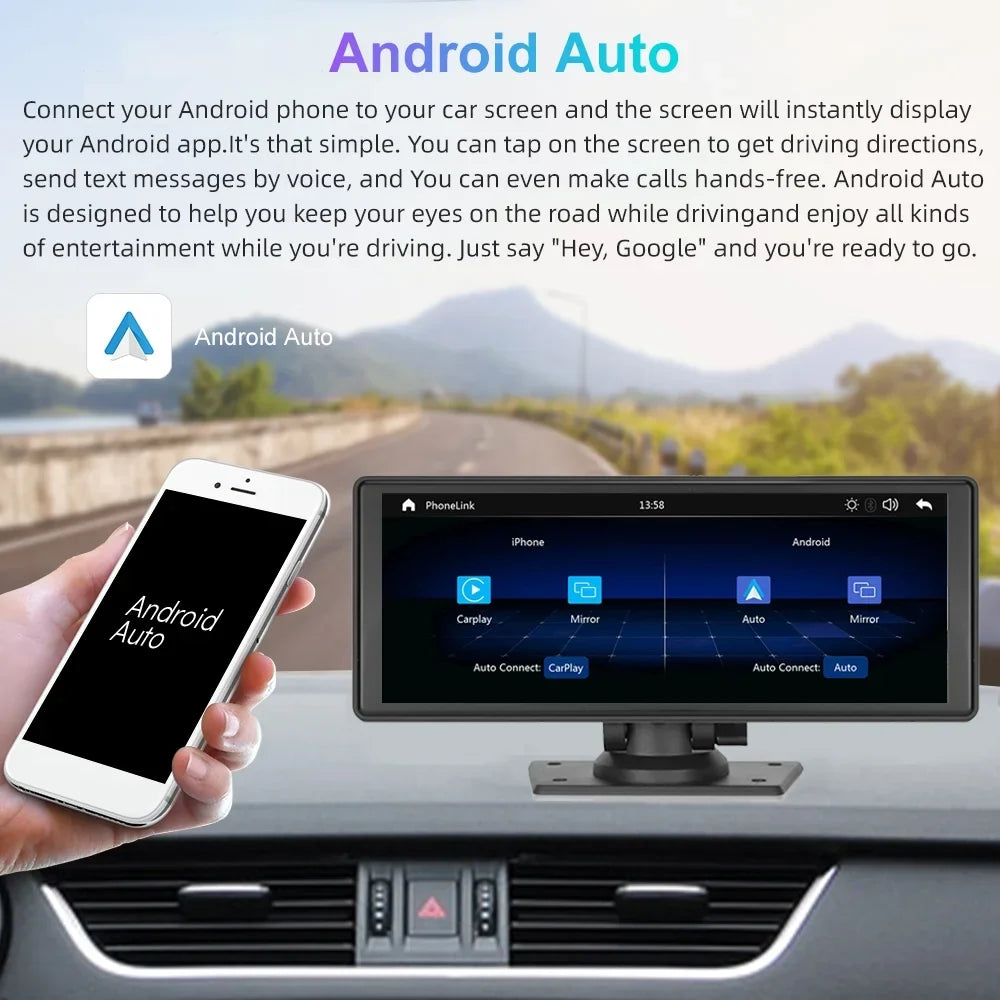 Polarlander Wireless  Carplay Car Stereo GPS Navigation, 9.3 Inch Touch Car Play Screen Audio Car Radio Receiver with Android Auto, Bluetooth,Backup Camera, Recorder AUX, TF, Multimedia Player