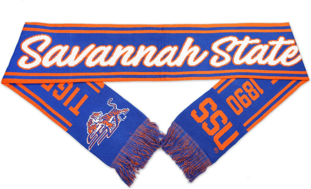 Big Boy Savannah State Tigers S6 Knit Scarf [Royal Blue - 80" x 7"]