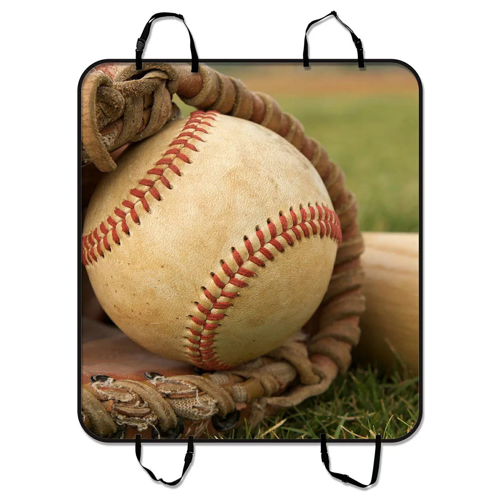 GCKG Vintage Baseball Mildrew impervious Pet Car Seat shield Dog Car Seat Mat Hammock Cargo Mat Trunk Mat For Cars Trucks and SUV 54x60 inches