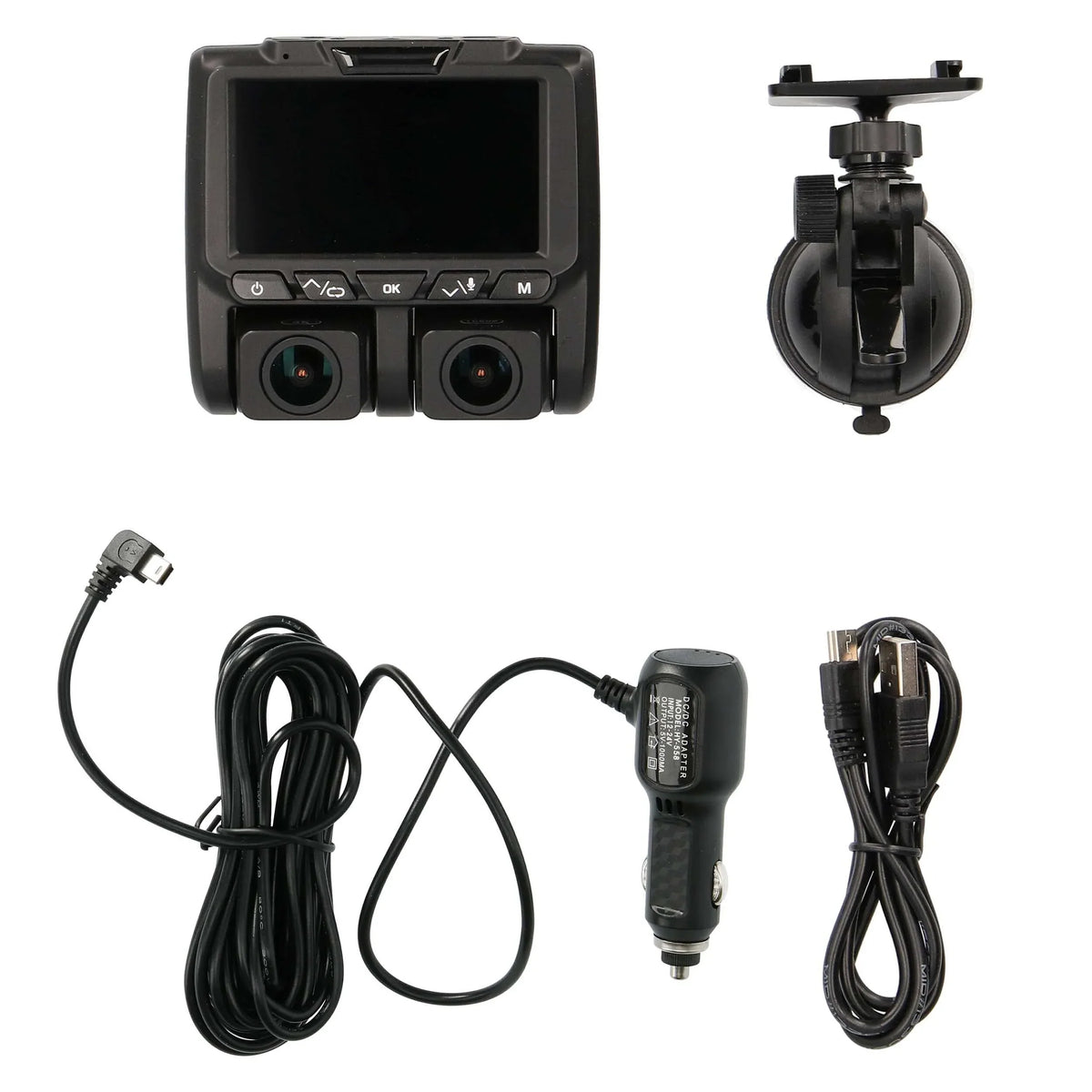 iBeam TE-DVR-DL4K 4K Dual-View Dash Camera w/ DVR & 3" Built-in Viewing Screen