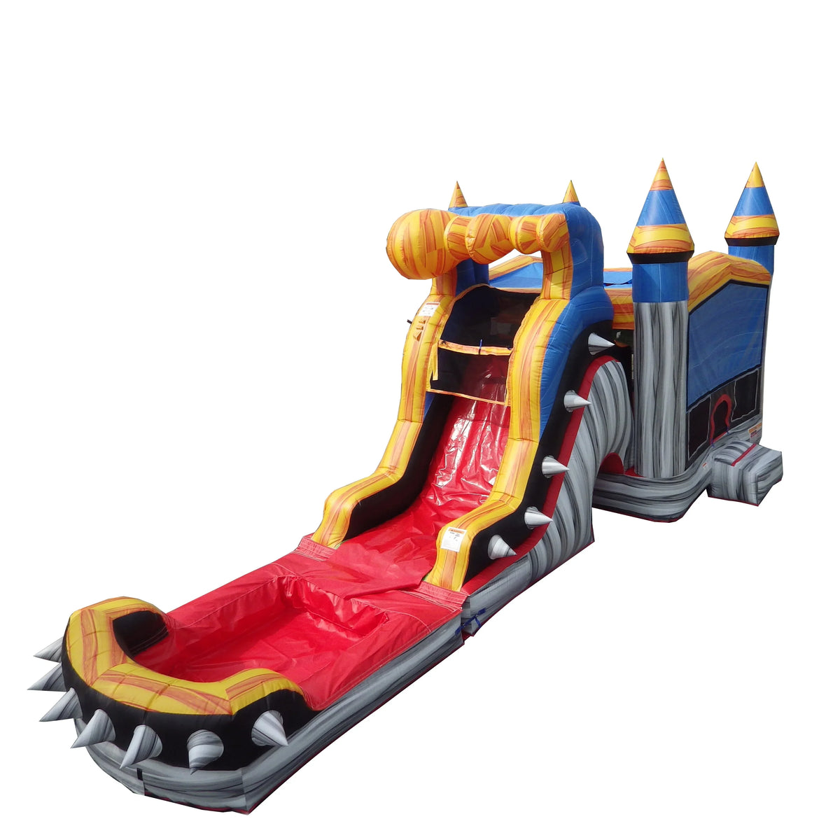 JumpOrange Titan Rocker Outdoor Commercial Grade Inflatable Bounce House aqua Slide with Splash Pool for Kids and Adults with Blower