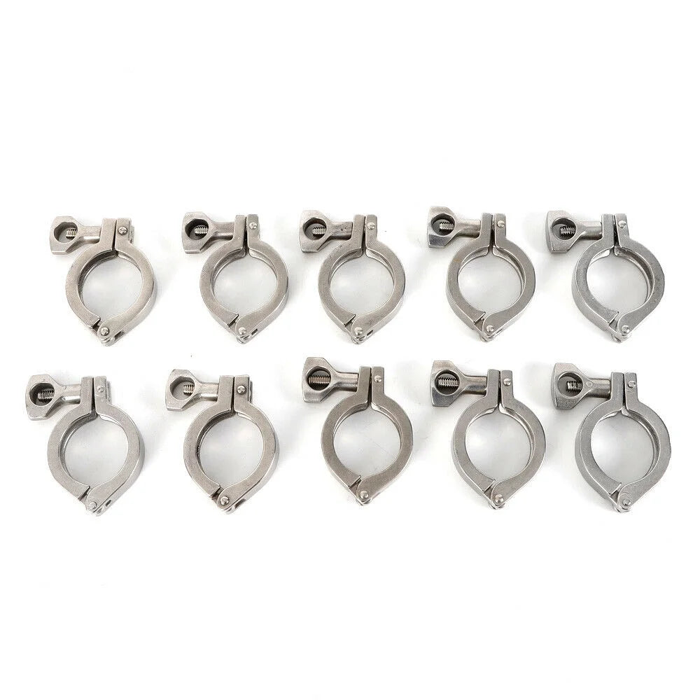 10PCS Stainless Steel Quick-loading Clamp for Machine Tools，Ships, Sewage Treatment moisture Oil Gas for Soft or Hard Pipe Links