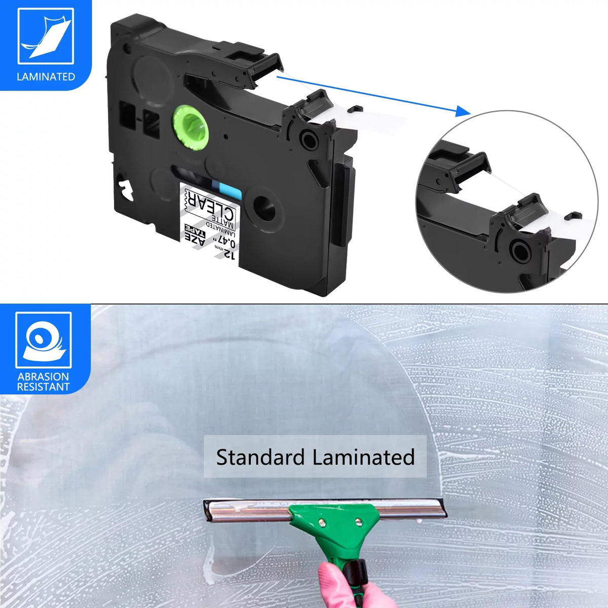 GREENCYCLE 5PK matching for Brother P-touch Black on Matte Clear 12mm 0.47" TZe-M31 TZ-M31 TZM31 TZeM31 Laminated Label Tape