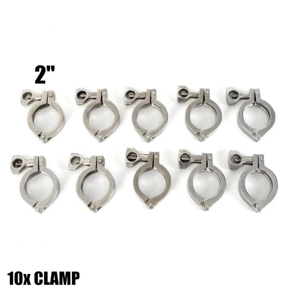 10PCS Stainless Steel Quick-loading Clamp for Machine Tools，Ships, Sewage Treatment moisture Oil Gas for Soft or Hard Pipe Links