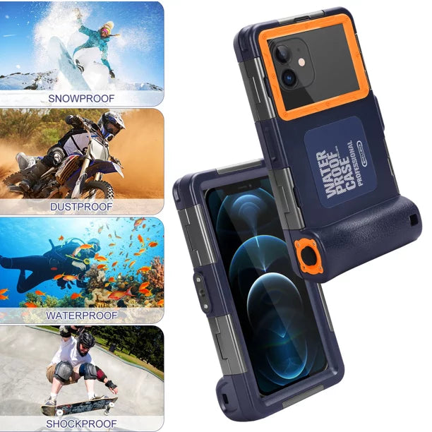 UrbanX Professional [15m/50ft] Swimming Diving Surfing Snorkeling Photo Video Waterproof Protective Case Underwater Housing for HTC 10 Lifestyle And all Phones Up to 6.9 Inch LCD with Lanyard