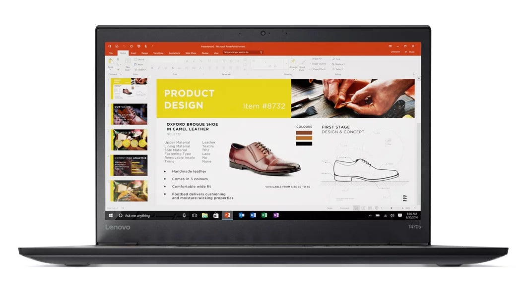 ThinkPad T470s Touch Windows 10 Pro Laptop -  Core i7-7600U, 20GB RAM, 500GB SSD, 14" IPS FHD (1920x1080) Matte Touchscreen, Fingerprint Reader, Smart Card Reader, Black Color
