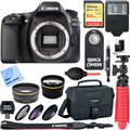 EOS 80D 24.2 MP CMOS Digital SLR Camera (Body) + Accessory Bundle 64GB SDXC Memory + DSLR Photo Bag + Wide Angle Lens + 2x Telephoto Lens + Flash + Remote + Tripod & More