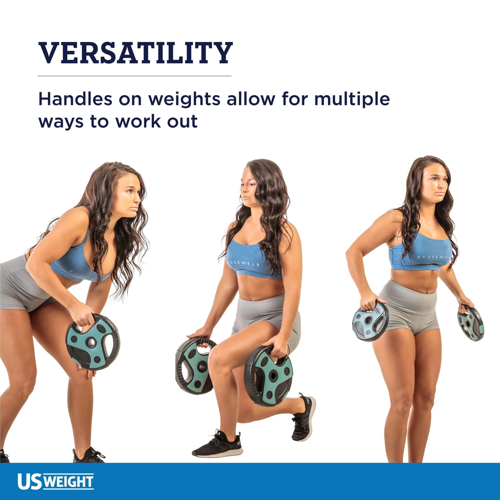 Weight Set with 55-inch Bar and Grip Weight Plates. US Weight 54 lb