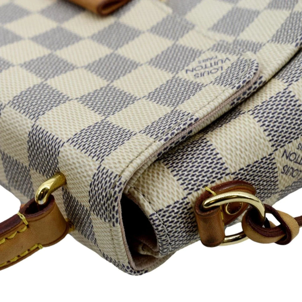 Pre-owned LOUIS VUITTON Croisette Damier Azur Satchel Crossbody Bag White