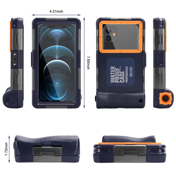 UrbanX Professional [15m/50ft] Swimming Diving Surfing Snorkeling Photo Video Waterproof Protective Case Underwater Housing for  Eluga I7 (2019) And all Phones Up to 6.9 Inch LCD with Lanyard