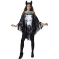 Fun World Lone Wolf Poncho Multi-Color Halloween Costume Set, Women Female Adult