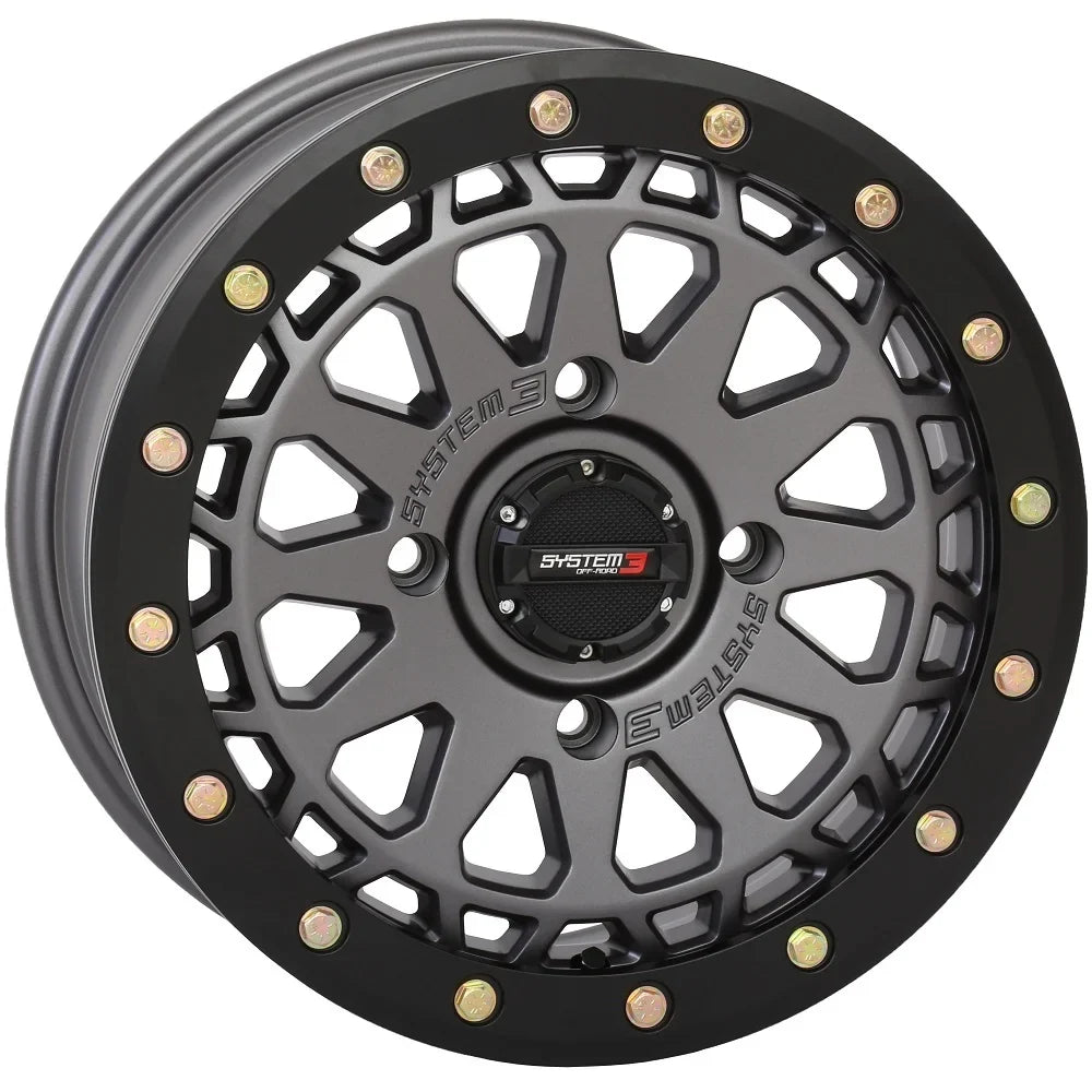 System 3 SB-6 15" Wheels Gunmetal (4+3) 32" Trail Saw 2.0 Tires Can-Am Commander Maverick Renegade Outlander Defender