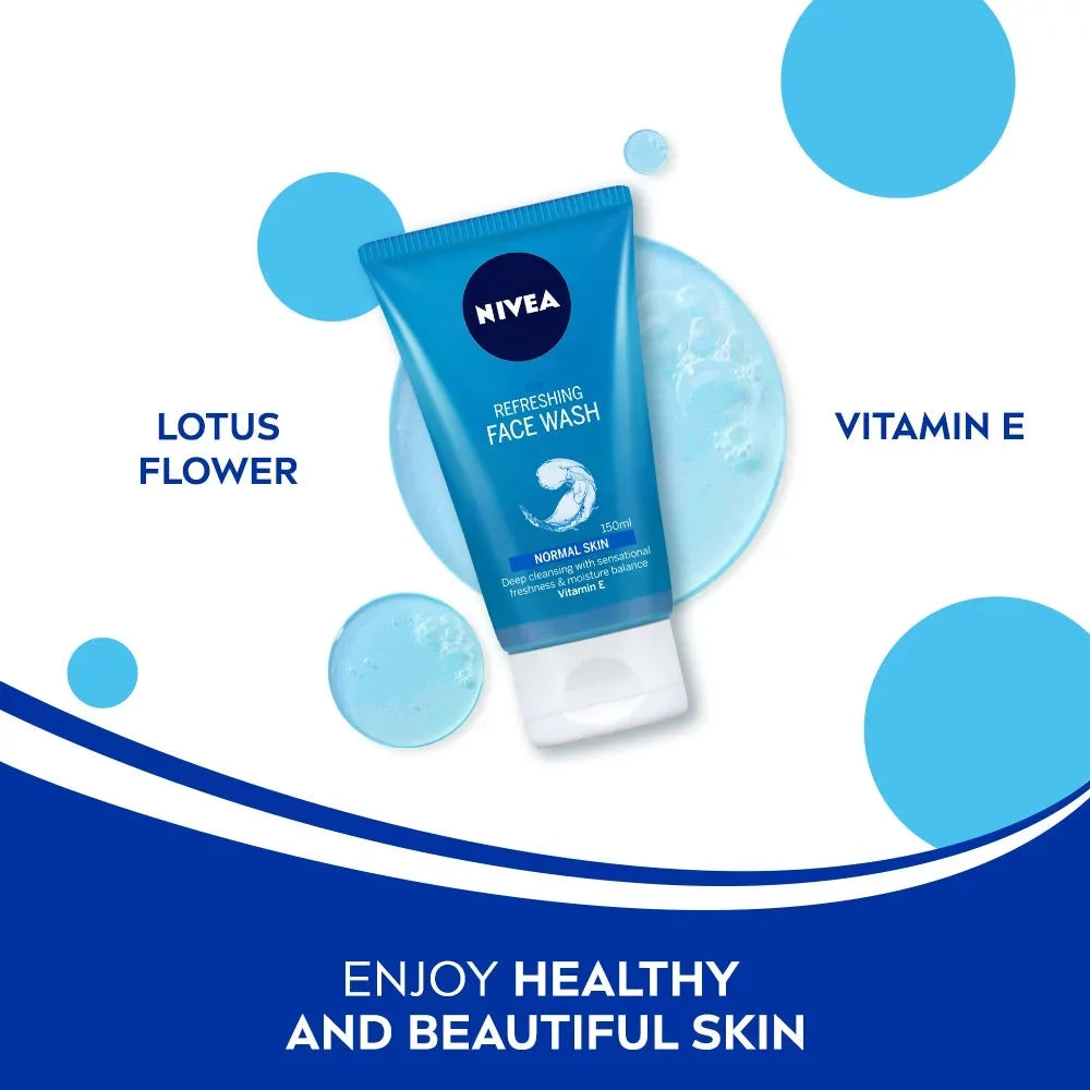 NIVEA Women Refreshing Face Wash, with Vitamin E (150ml)