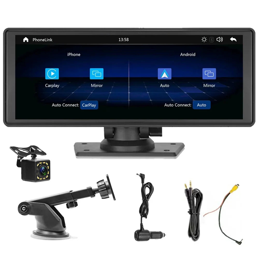 Polarlander Wireless  Carplay Car Stereo GPS Navigation, 9.3 Inch Touch Car Play Screen Audio Car Radio Receiver with Android Auto, Bluetooth,Backup Camera, Recorder AUX, TF, Multimedia Player