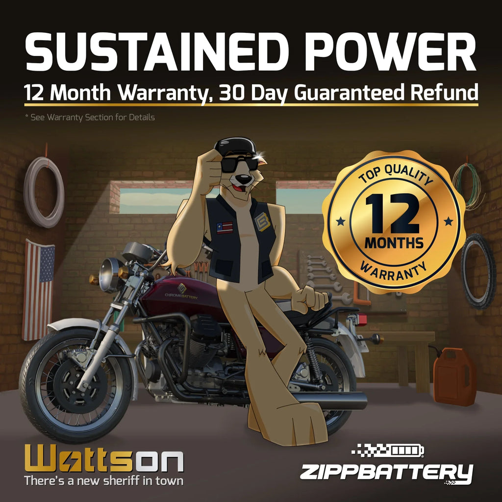 Zipp Battery YTX7L-BS (7L-BS 12 Volt,6 Ah, 75 CCA) Motorcycle Battery for Honda 250cc Cb250 Nighthawk 1993