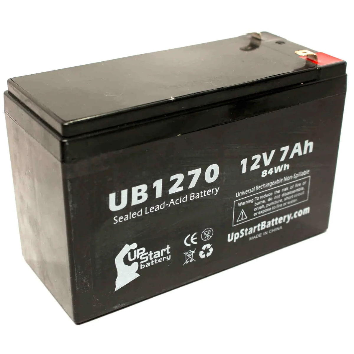 2x Pack - suitable APC BACK-UPS PRO 420 BP420SC Battery - Replacement UB1270 Universal Sealed Lead Acid Battery (12V, 7Ah, 7000mAh, F1 Terminal, AGM, SLA) - Includes 4 F1 to F2 Terminal Adapters