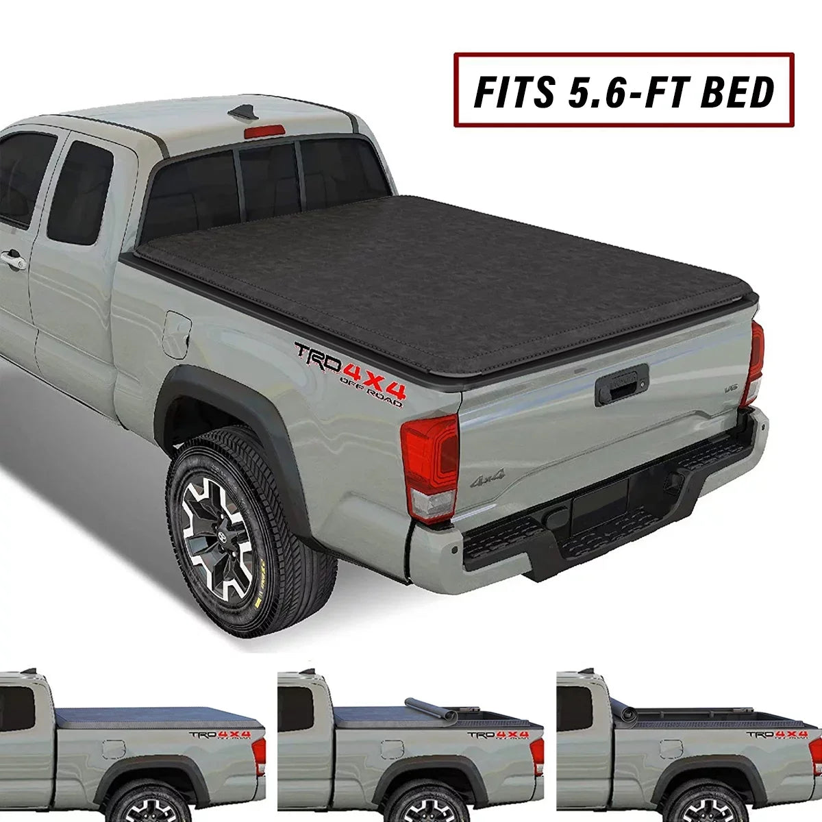 Kikito Vinyl Soft Roll-Up Tonneau wrap Truck Bed for 2022-2024 Tundra 5.6FT (66.7") Bed w/o Trail Edition (for Models Without The Deck Rail System)