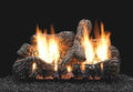 30" Charred Oak Logset with MV VF/V Slope Glaze Burner, LP