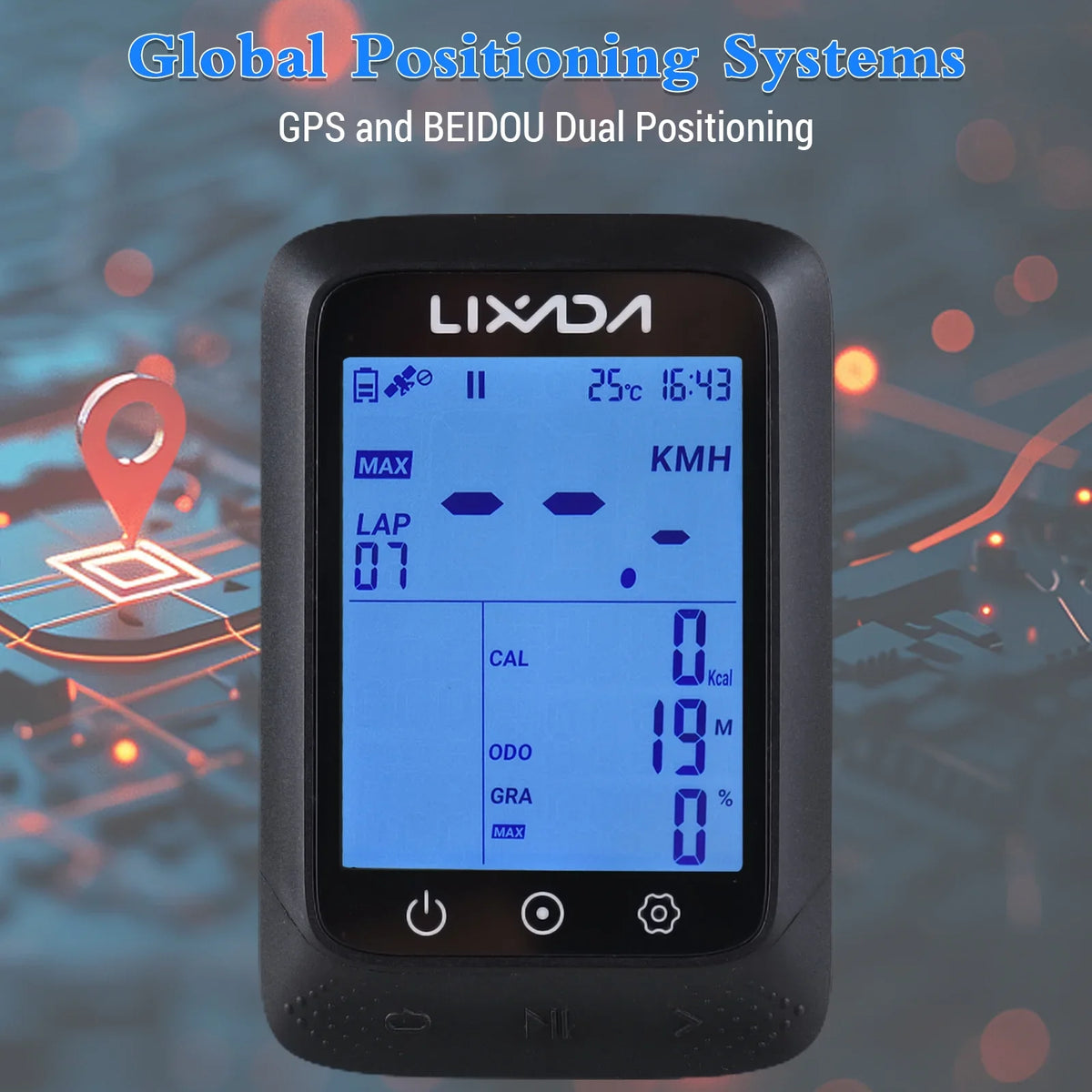 Lixada Wireless Bike GPS Computer with ANT+ Sensor Waterproof 2.3in BT appropriate Strava APP Altitude Gradient