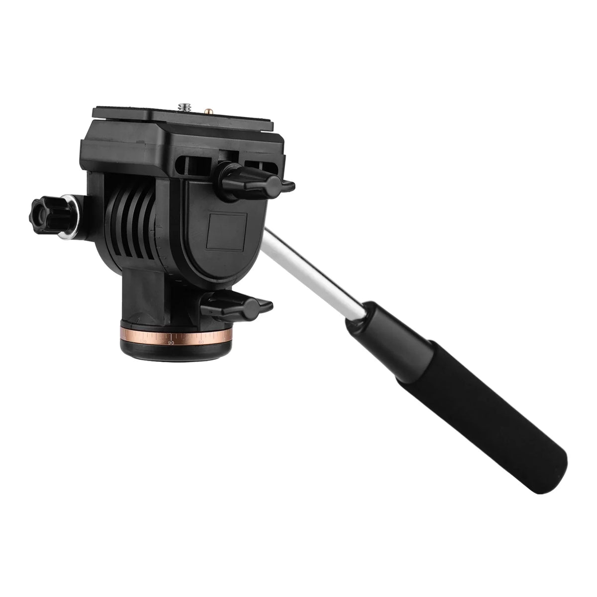 Docooler Professional Camera Video Fluid Drag Pan Head Damping Tripod Head 6kg Load Capacity with Handle 1 4 Inch Quick Release Plates suitable with DSLR Cameras Camcorders