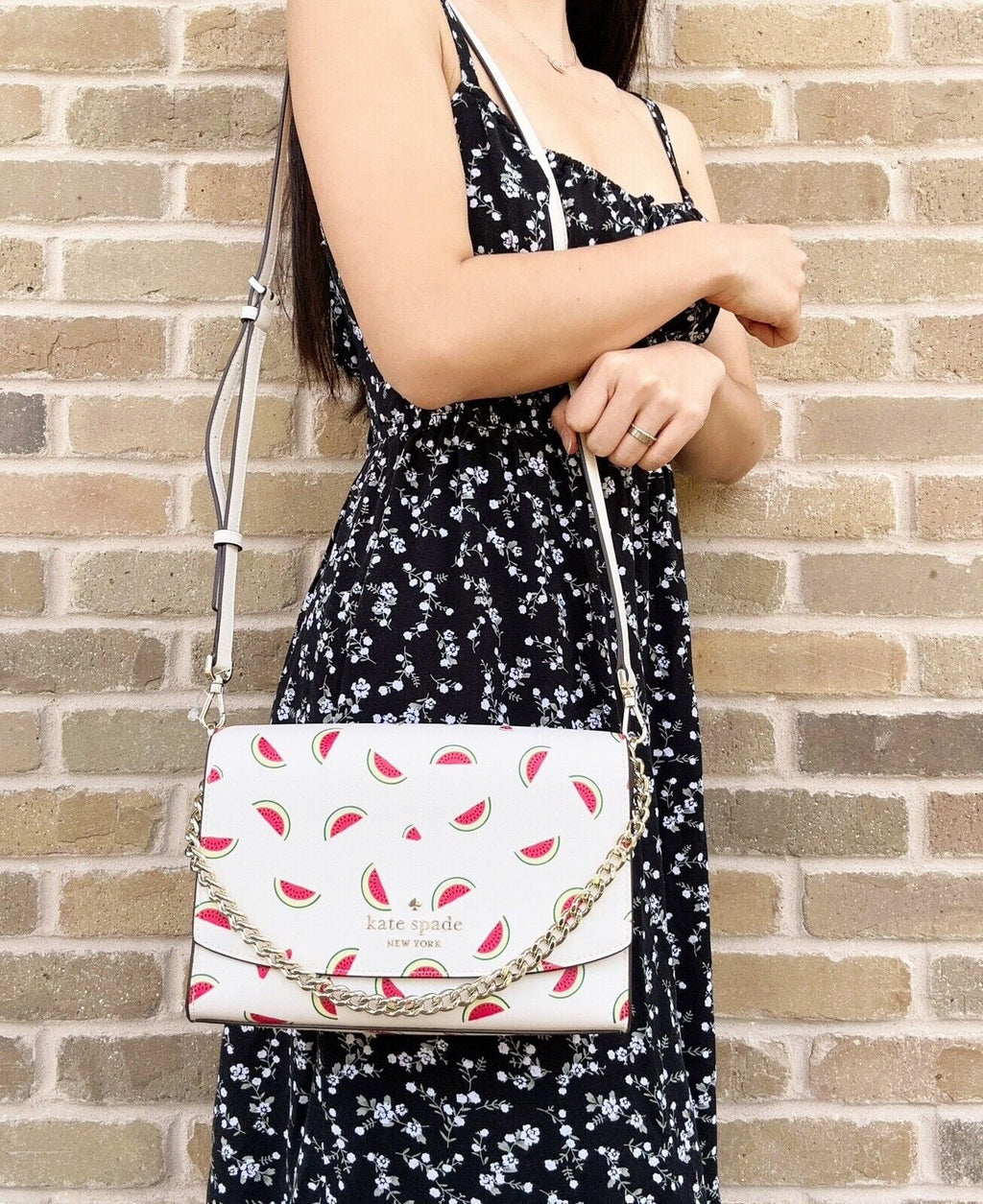 Kate Spade Staci Carson Convertible Watermelon Party Crossbody Cream Multi