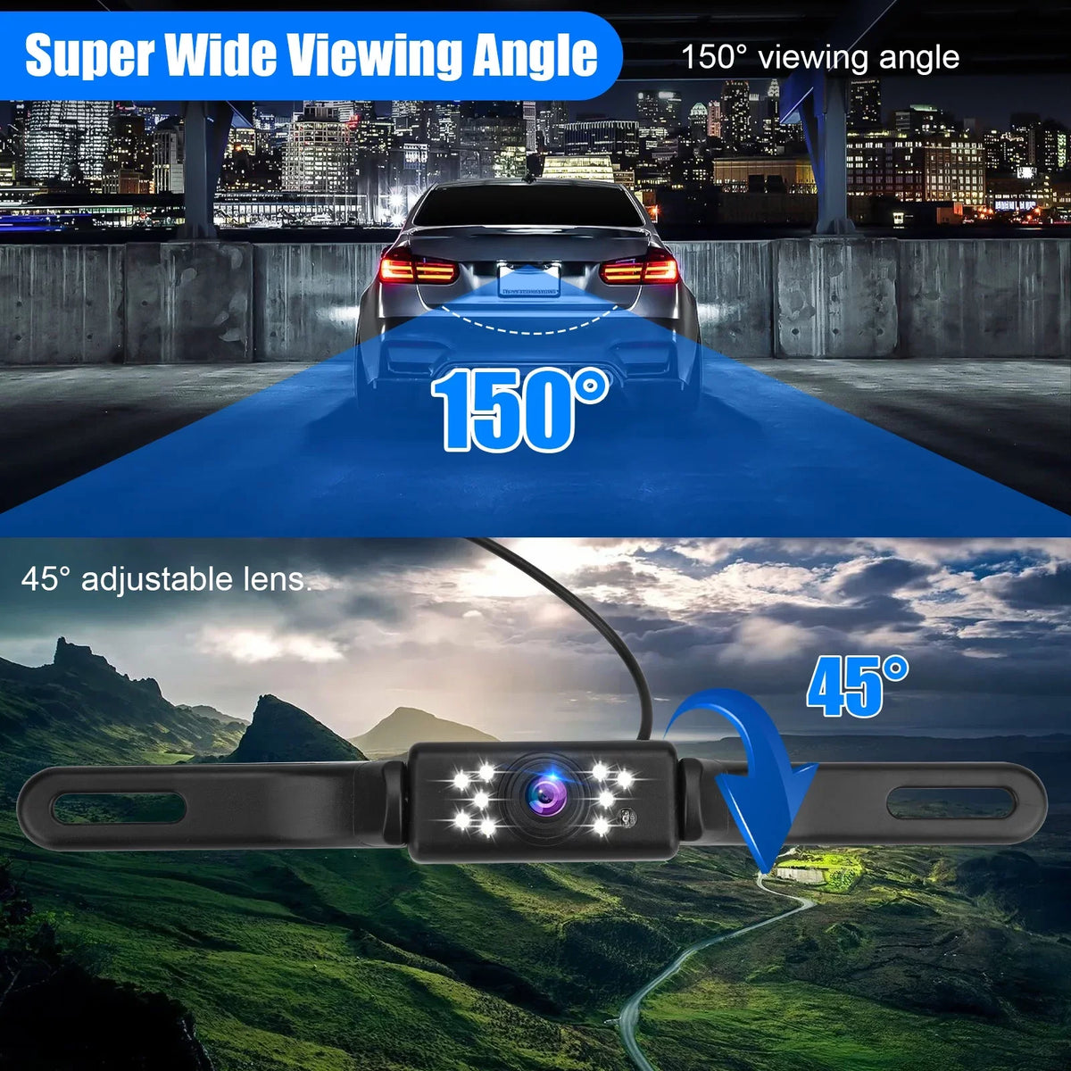 TSV Car Rear View Mirror Camera, 5" Mirror Backup Camera, 1080P Dash Camera License Plate Rear Cam, Waterproof 150° Driving Recorder with Night Vision, G-Sensor, Parking Monitor