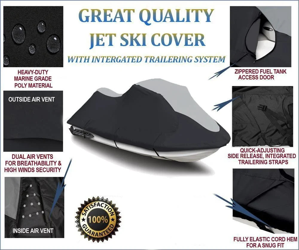 SUPER HEAVY-DUTY shield appropriate for Honda Aquatrax F12, F12X 2002 2003-2007 Jet Ski Watercraft protector Black/Grey