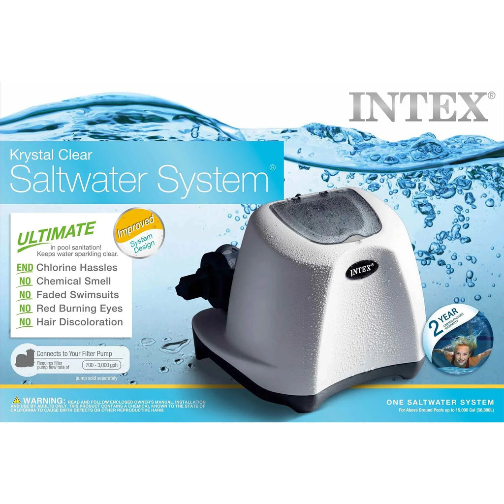 Intex 120V Krystal Clear Saltwater Pool System + Wall Mount Surface Skimmer