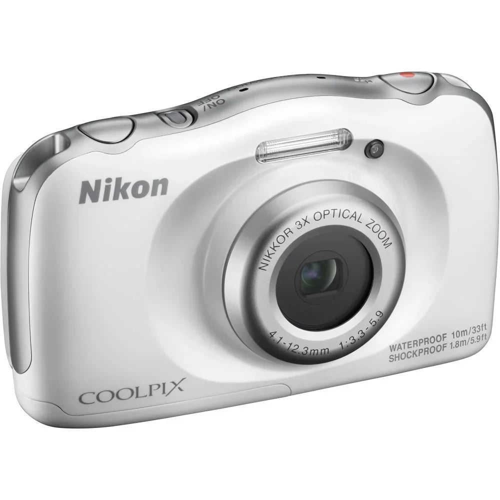 Restored  COOLPIX W100 13.2MP Digital Camera w/ 3x Zoom Lens – with 16GB Bundle includes, Sandisk Ultra SDHC 16GB Memory Card + Point and Shoot Field Bag Camera Case + Many More (Refurbished)