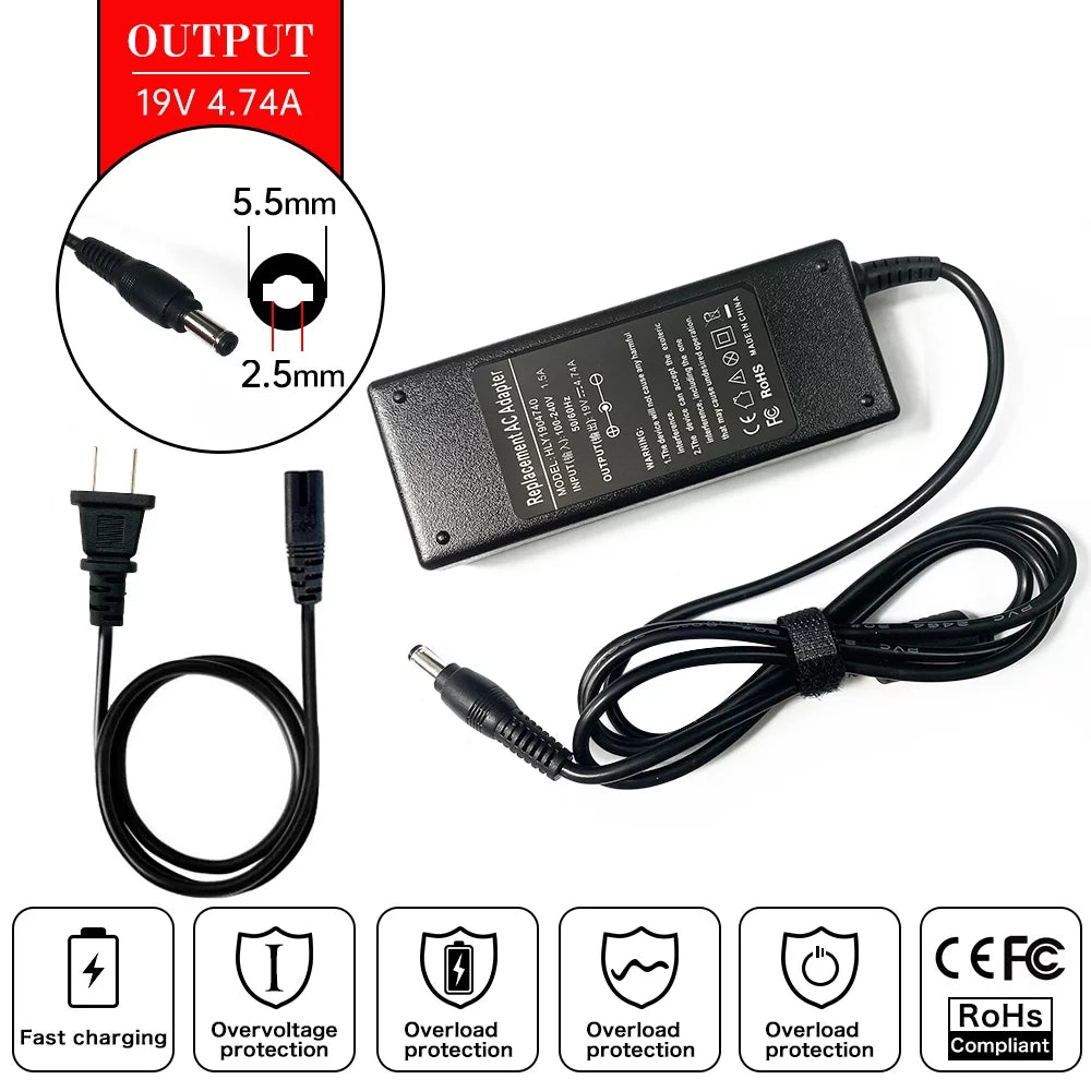 Laptop AC Adapter Charger for  X54F X53SD-SX1359V X5GAG-XX052V X5GAG-XX052V-R X43TA-VX036V-8 X43TA-VX052D X5DC-SX031V X5DE-V140SCGDWW X751LJ-TY148H X751LK-T4007D X751LN-TY092H-8 X751M X751S U35