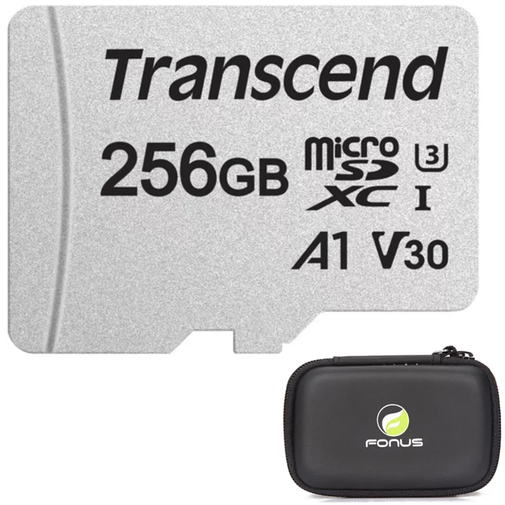 256GB Memory Card with Zipper Case (Not a phone case) - Transcend High Speed MicroSD Class A1 U3 MicroSDXC matching for  Galaxy S10 5G,Note 9,8,4,3,2,10,Plus,Tab A 8.0 (2019),J7 - P5K