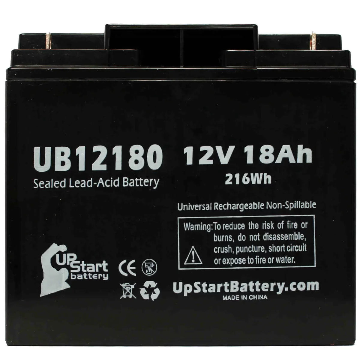 4x Pack - appropriate CSB BATTERY OF AMERICA GP12150F Battery - Replacement UB12180 Universal Sealed Lead Acid Battery (12V, 18Ah, 18000mAh, T4 Terminal, AGM, SLA)