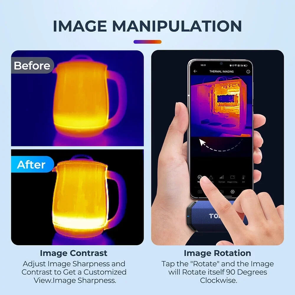 TOPDON TC001 Thermal Imaging Camera 256x192 IR High Resolution Thermal Imager for Smartphones, Tablets & PC