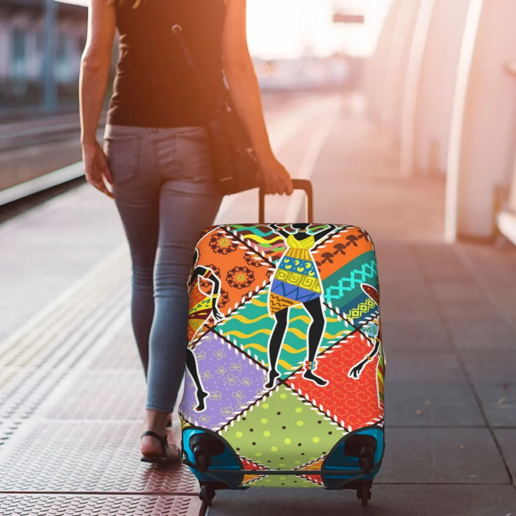 Kll Dancing African Womans Luggage shield Suitcase wrap Suitcase Protector-