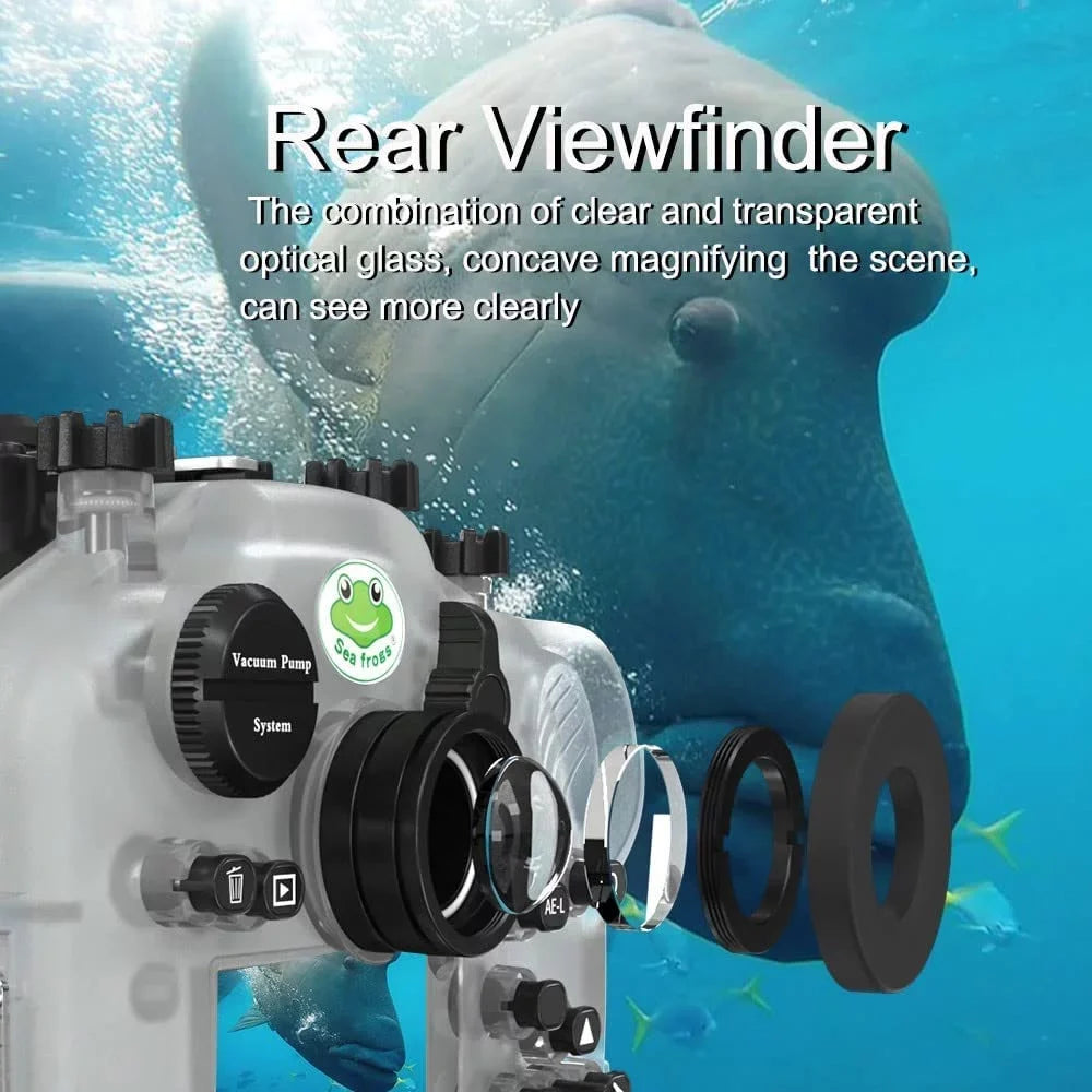 Seafrogs [40M/130FT] Underwater Camera Housing Waterproof Scuba Case for Fujifilm X-T4 Fuji xt4 w/Short Flat Port